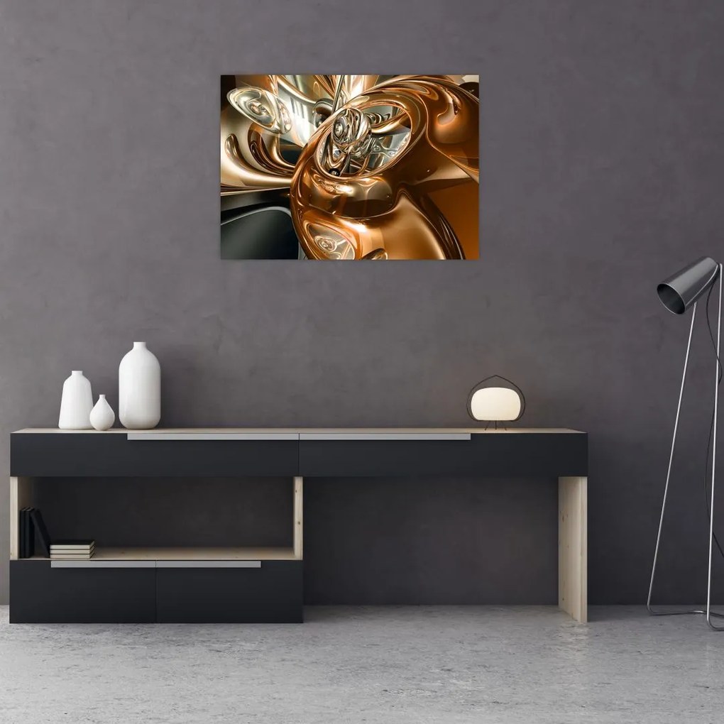 Tablou pe sticlă cu abstracție (70x50 cm)