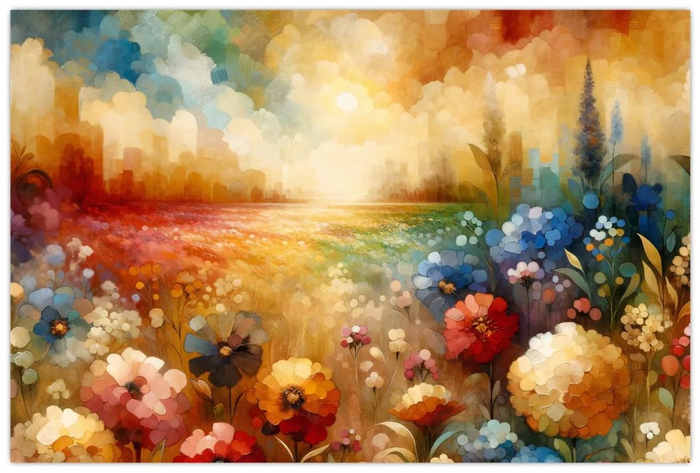 Tablou - Pajiște colorată (90x60 cm)