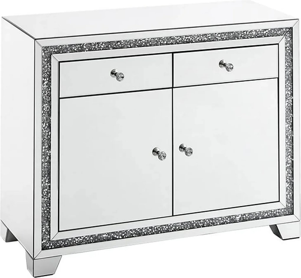 Comoda ATLANTA, alb/crom, 100x40x80 cm