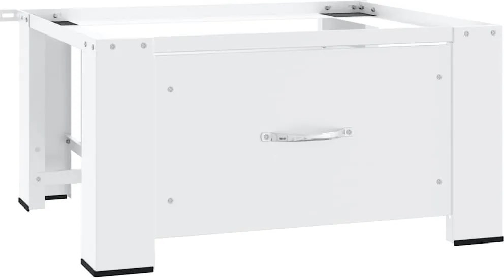 vidaXL Suport pentru mașină de spălat cu sertar, alb