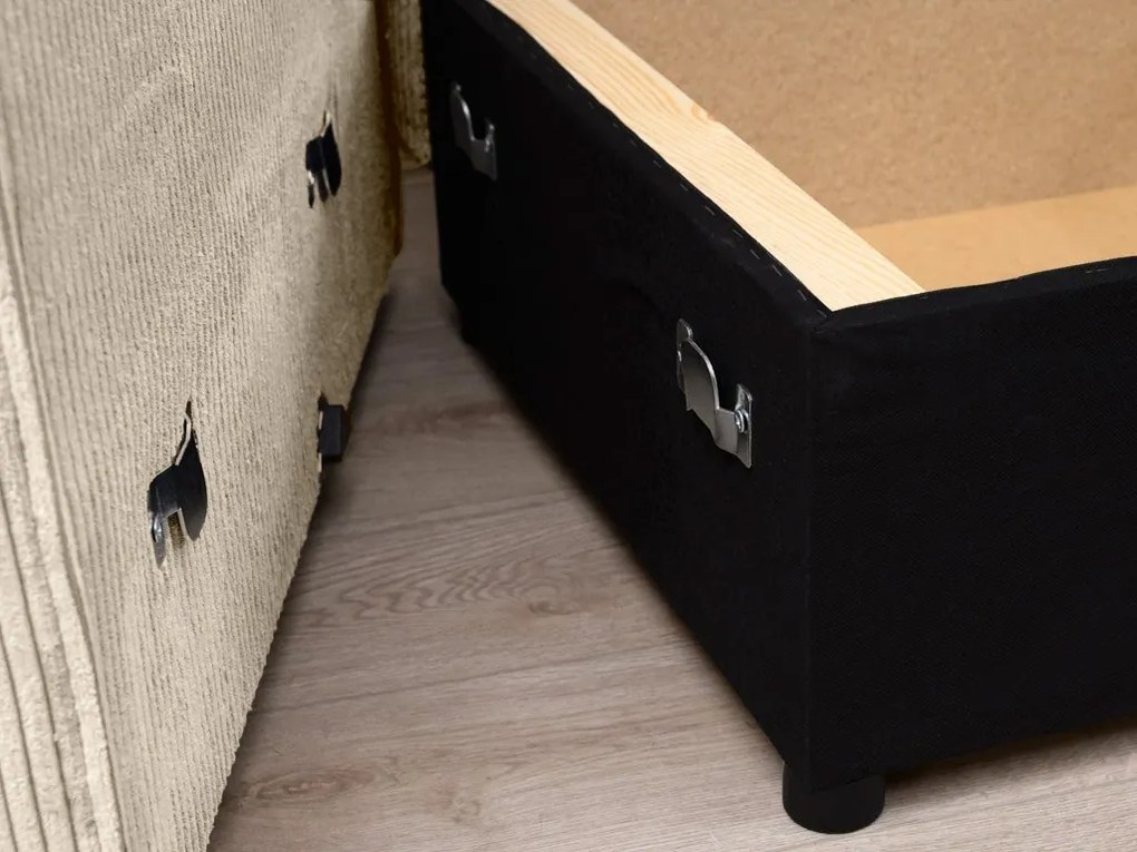 Canapea colt extensibila SMART COSARO crem, cu colt bilateral + 2 perne CADOU