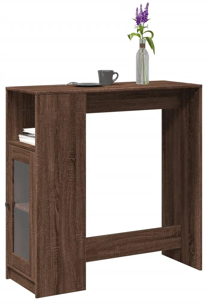 854370 vidaXL Masă bar cu rafturi, stejar maro 101x40x103,5 cm lemn prelucrat