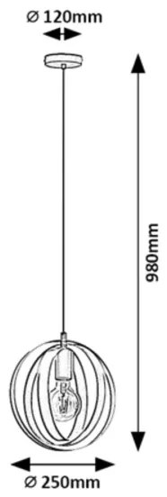 Lustră pe cablu CORTADO 1xE27/40W/230V Rabalux 5360