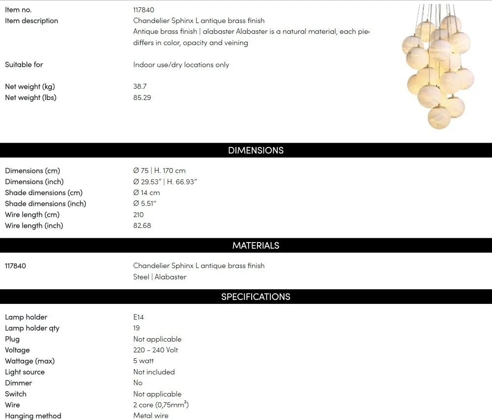 Lustra cu 19 pendule design modern LUX Sphinx L