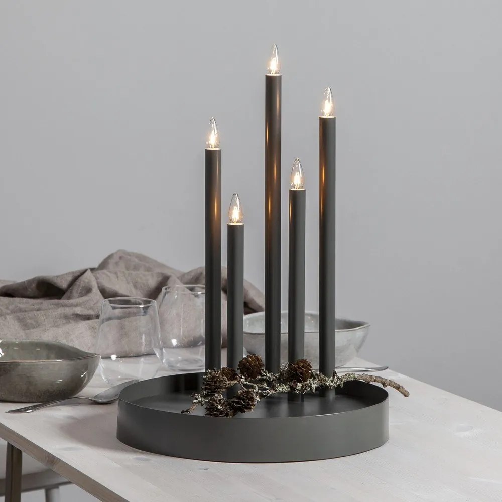 Decorațiune luminoasă neagră ø 32 cm Deco – Star Trading