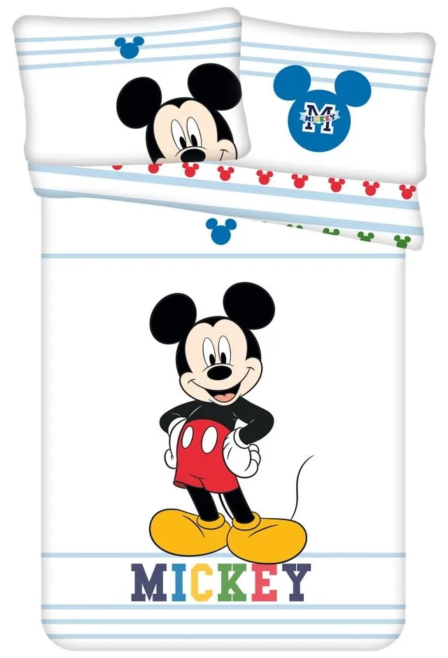 Lenjerie de pat pentru copii din bumbac pentru pătuț 100x135 cm Mickey – Jerry Fabrics