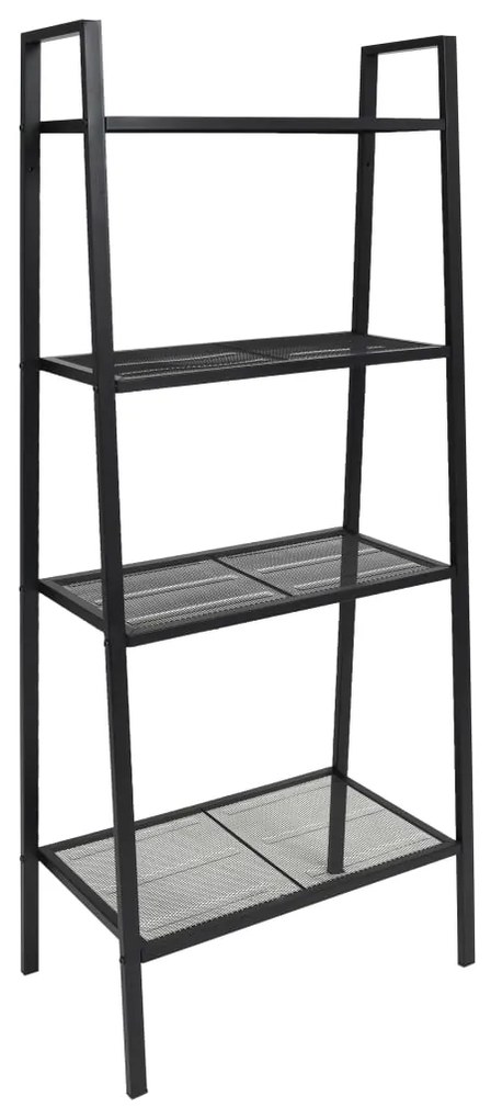 Biblioteca tip scara, 4 trepte, metal, negru 1, Negru