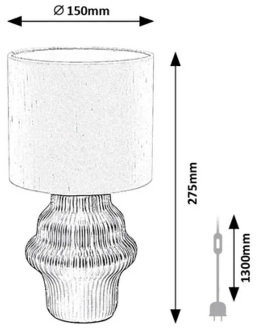Lampa de masa ceramica verde abajur alb Glimo