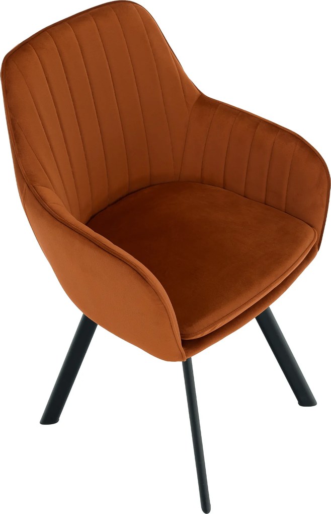 Scaun de design, ţesătură Velvet teracot, AURIL