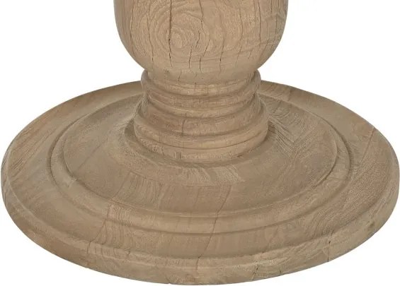 Masă dining rotundă din lemn de mango, natur, 6 locuri, cu picior central strunjit, 76 x 140 cm, „Orly”