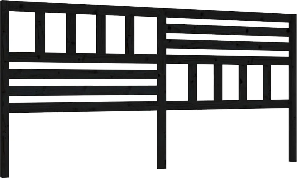 vidaXL Tăblie de pat, negru, 206x4x100 cm, lemn masiv de pin
