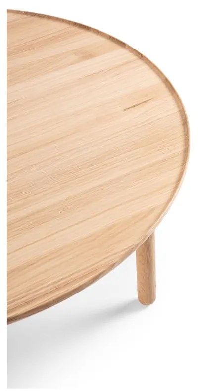 Măsuță de cafea în culoare naturală rotundă din lemn de stejar ø 100 cm Mu – Gazzda