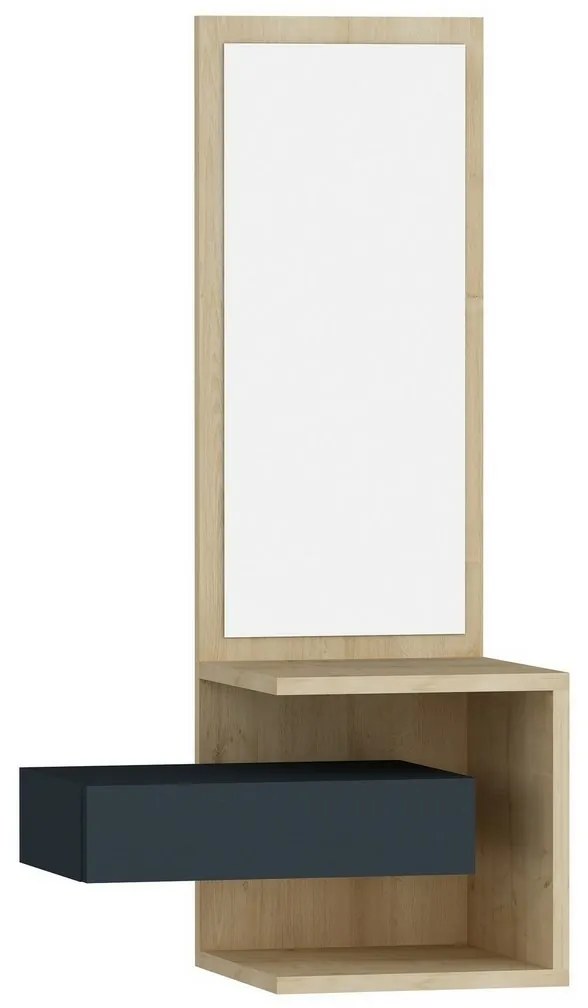 Raft de perete cu oglindă Stella Oak and Anthracite