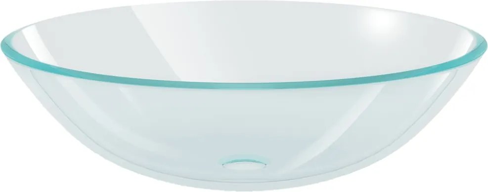 vidaXL Chiuvetă din sticlă călită transparentă, 42 cm