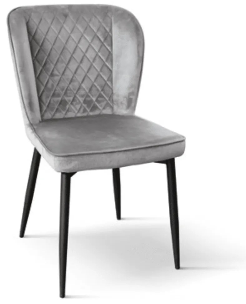 SET 4 Scaune Manta, structura metalica, catifea - ALBASTRU - CATIFEA - NEGRU - STANDARD