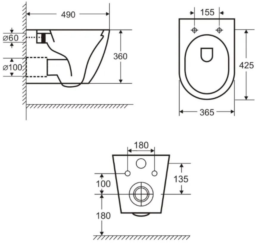 Set vas wc rimless suspendat, Rotund, Foglia Oslo si capac softclose alb Alb