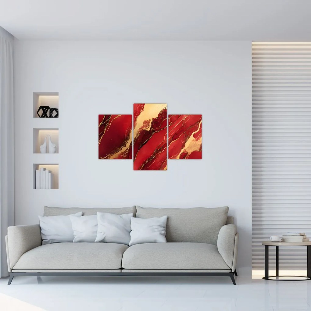Tablou - Marmură roșu-auriu (90x60 cm)
