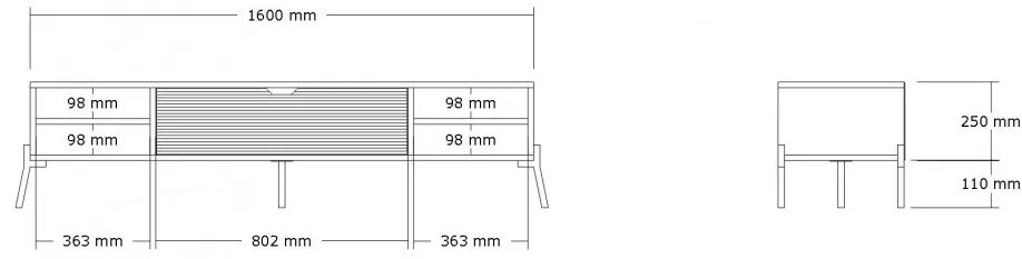 Comoda TV Santa - Sapphire Oak, Alb