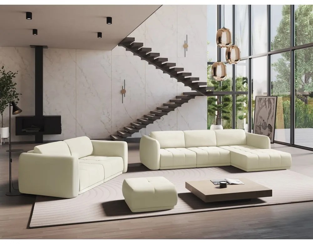 Canapea albă 210 cm Hoku – Makamii