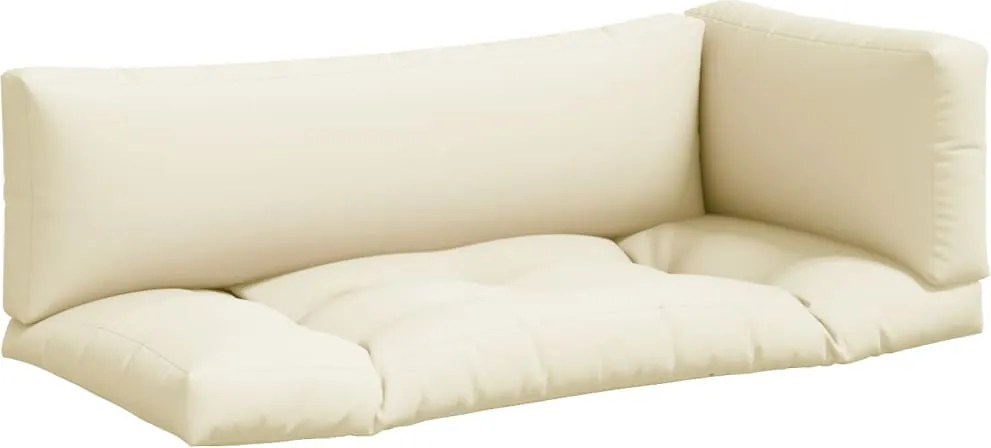 vidaXL Perne de paleți, 3 buc., crem, material textil
