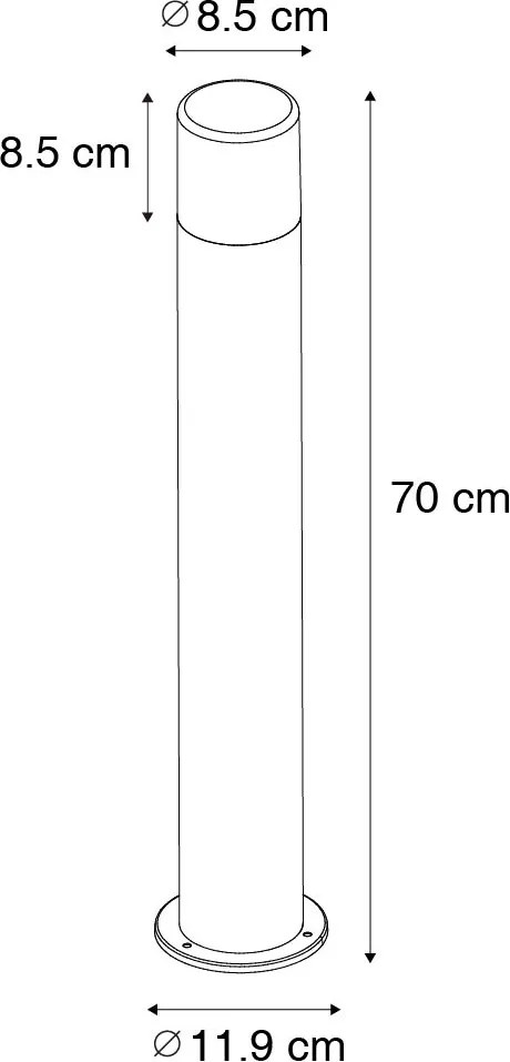 Lampă de exterior în picioare albă cu abajur opal 70 cm - Odense