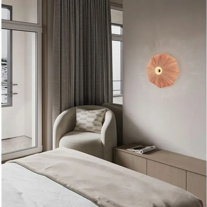 Aplica de perete cu design texturat ELVIO caramiziu 45cm