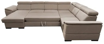 Colțar extensibil în U cu colț reversibil și spațiu de depozitare GRANADA, bej