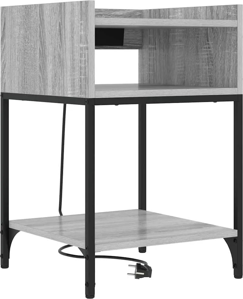 vidaXL Dulap de noapte Gri Sonoma 40 x 40 x 61 cm Lemn compozit