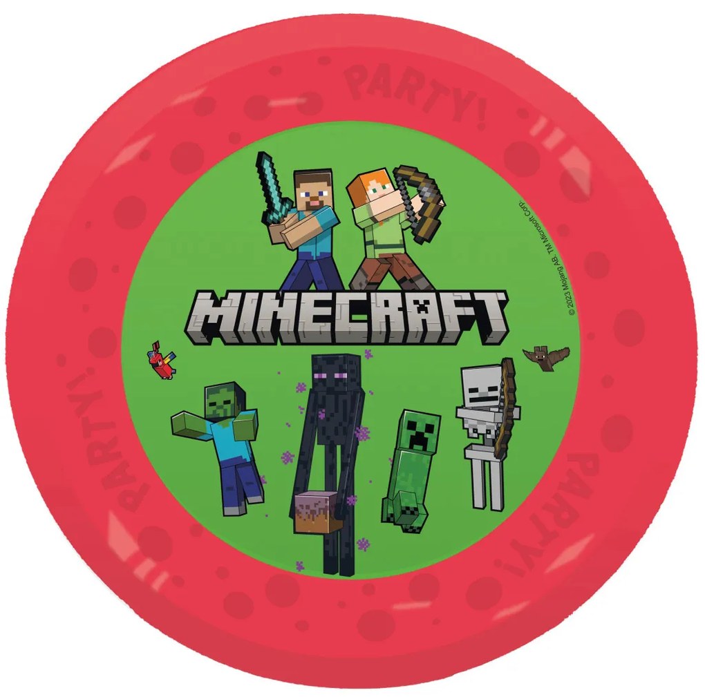 Minecraft Party set de 4 farfurii din plastic micro premium 21 cm