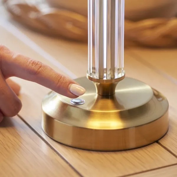 Lampă LED reîncărcabilă dimabilă de masă Endon 114849 MORTON LED/1,5W/5V alamă/bej