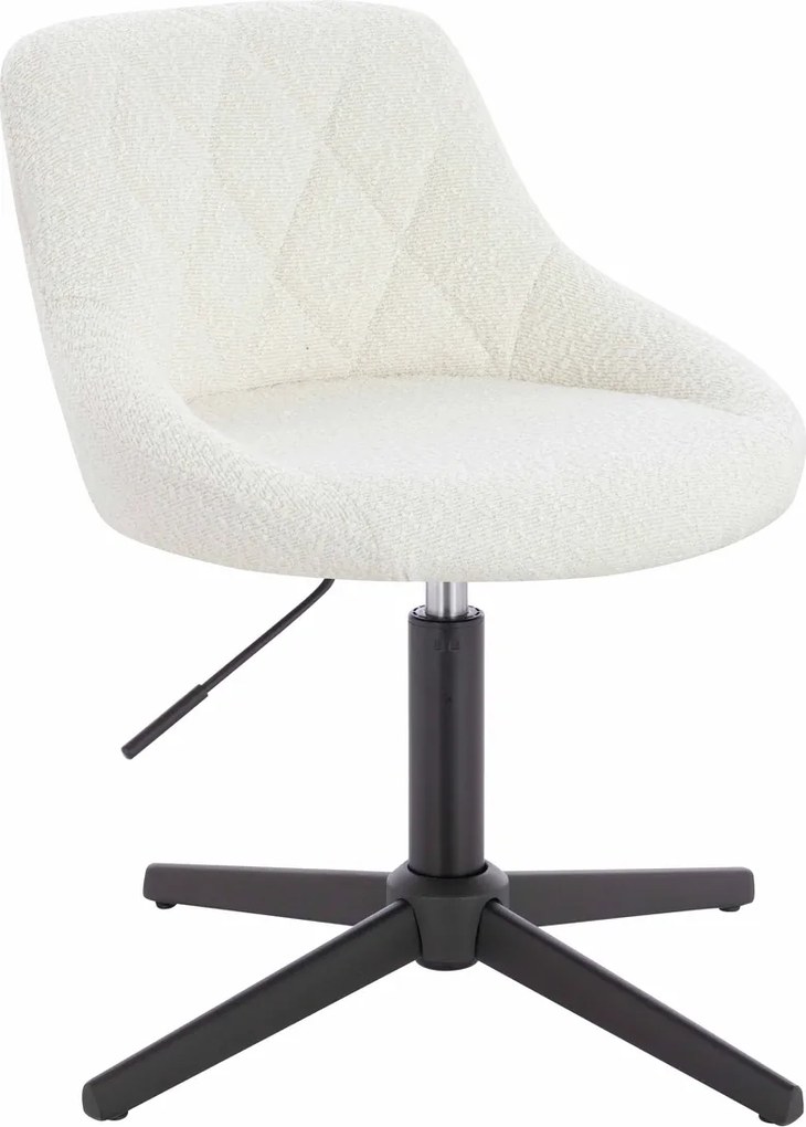 HR1054CROSS Scaun Crem Boucle cu Bază Neagră