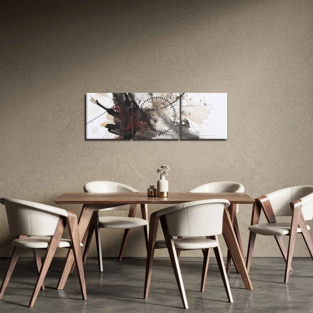 Tablou cu pictură abstactă (cu ceas) (90x30 cm)