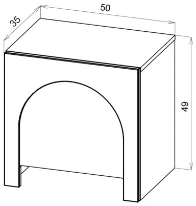 Noptieră NIO, antracit