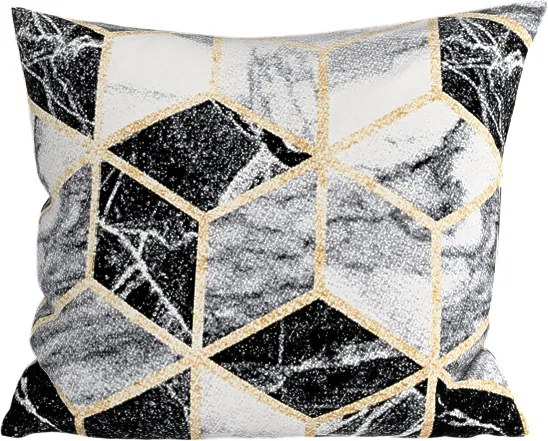 Husa din bumbac pentru perna ATHENA POLY 45x45 cm, negru