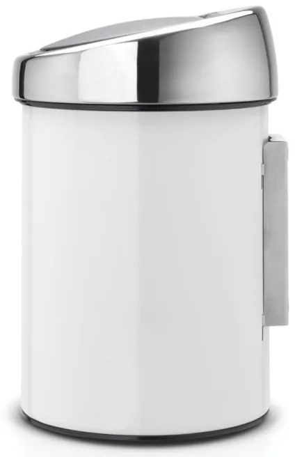 Cos de gunoi Brabantia Touch Bin 647216, 3 L, Deschidere lina si silentioasa, Montare pe perete, Alb