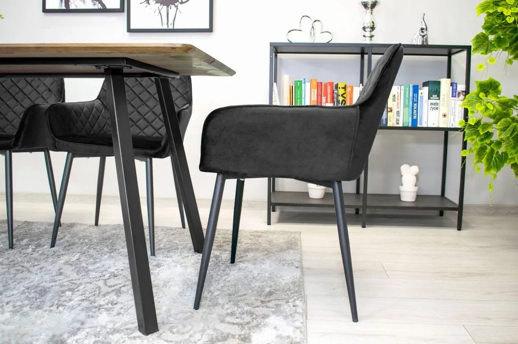OFERTA Scaun de catifea negru NOLA II. calitate secundara
