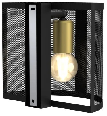 Aplică KAGA 1xE27/60W/230V neagră/aurie