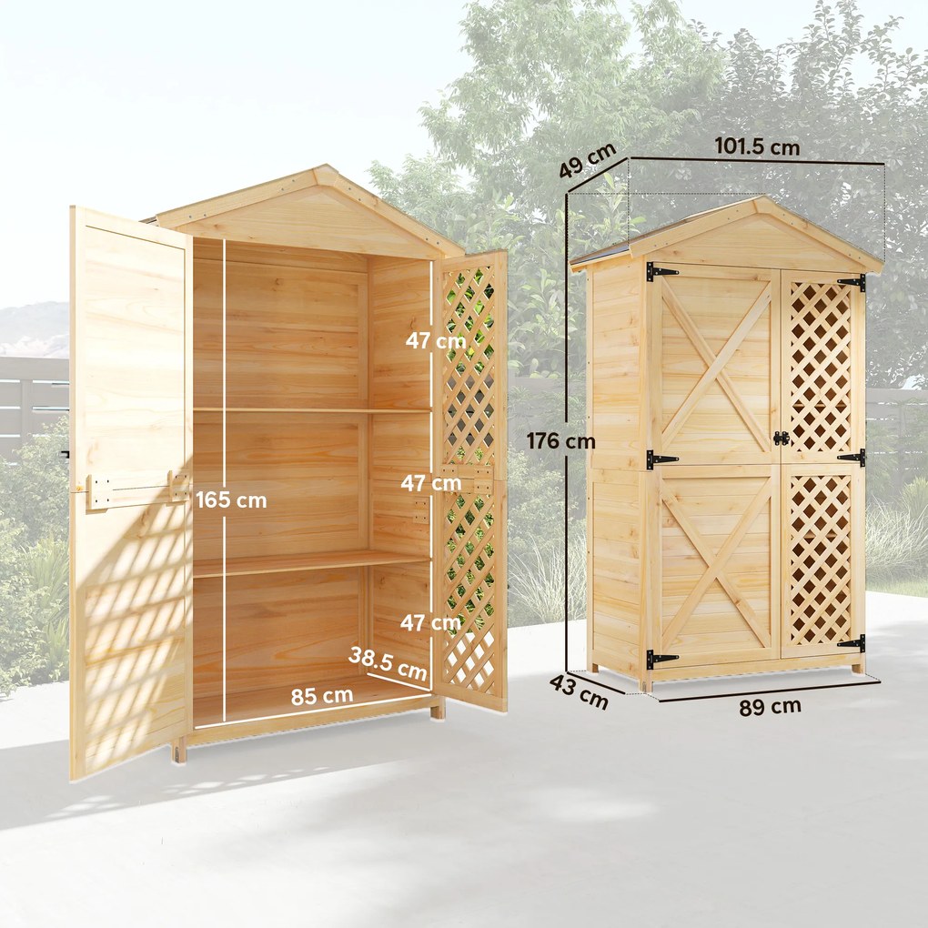 Outsunny Dulap de Exterior: Căsuță de Grădină cu Ușă Ventilată și Kit Anti-Răsturnare. | Aosom Romania