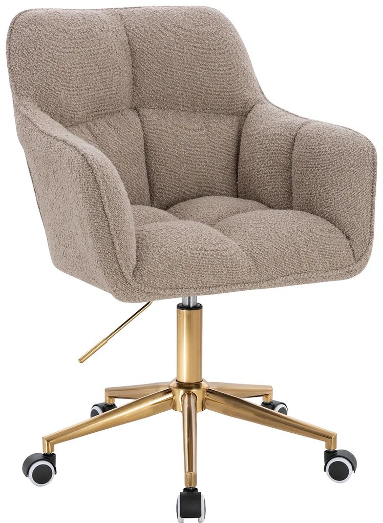 HR550K Scaun Latte Boucle cu Bază Aurie
