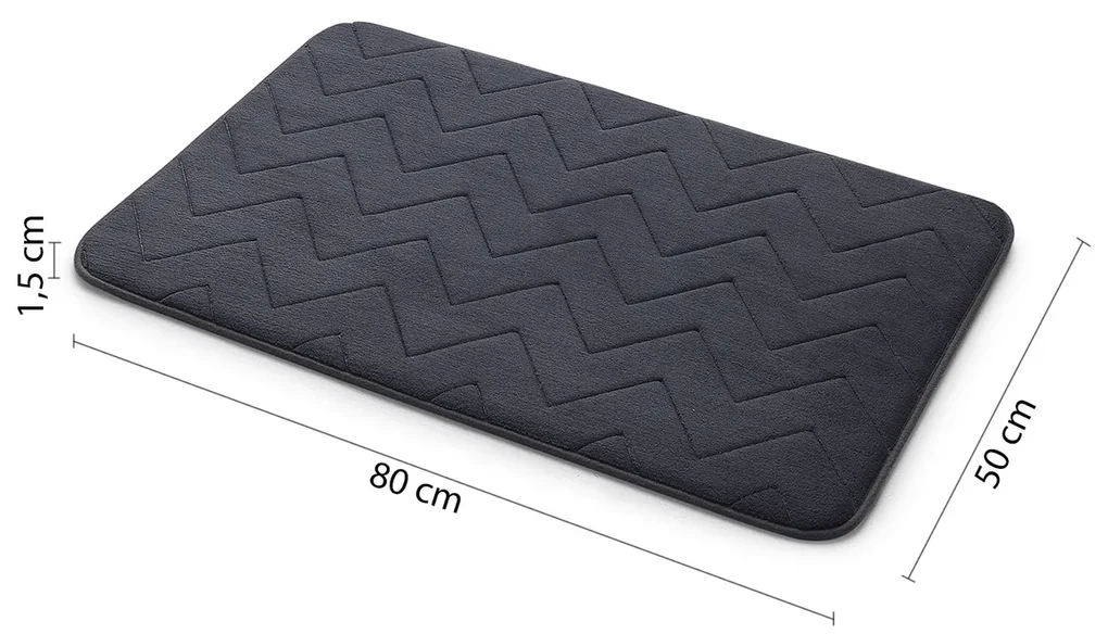 GEDY 96MS508085 Covoraș de baie Mousse antracit,50 x 80 cm