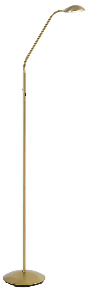 Moderne vloerlamp messing incl. LED 3-staps dimbaar oplaadbaar - Waldorf