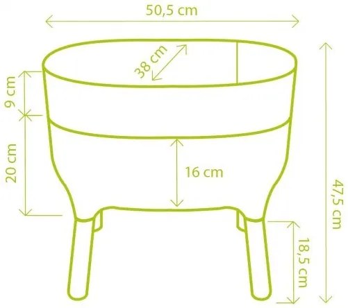 Recipient scund de cultivare Plastia Urbalive, crem