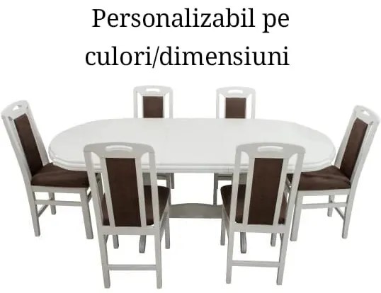 SET COM 2 MASA 160/195/95/76 + 6 SCAUNE