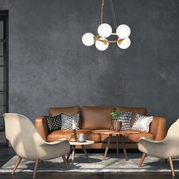 Lustră pe cablu VIENNA 5xE14/40W/230V auriu