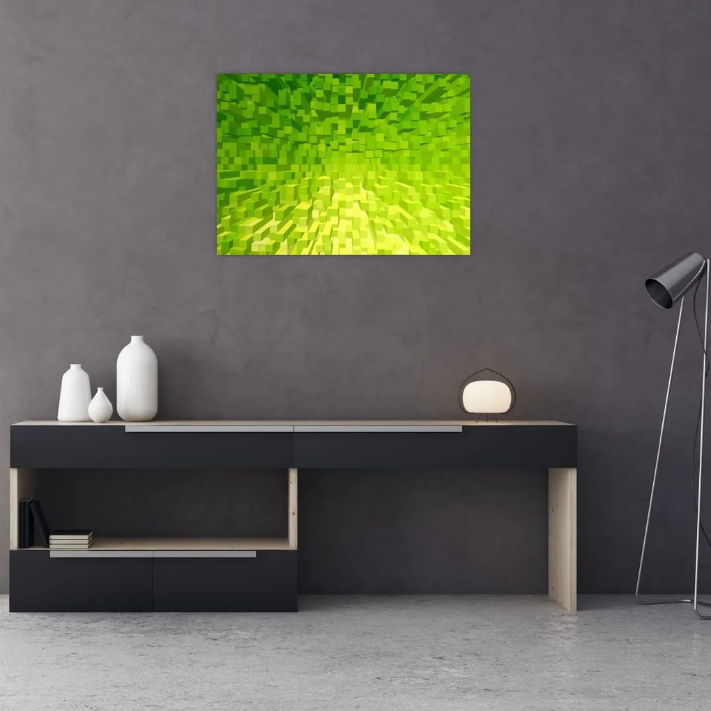 Tabloul cuburilor galbenverzui (70x50 cm)