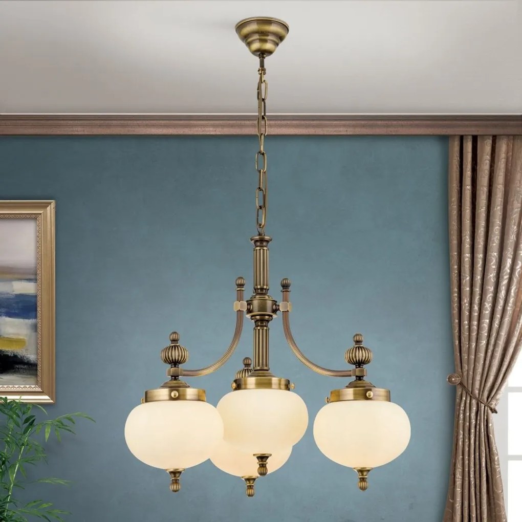 Lustra suspendata eleganta stil clasic Nostalgie 4L patina/ champagne
