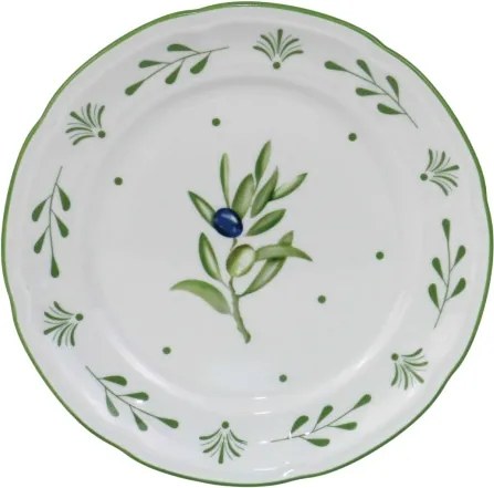 Farfurie stil Mediterraneean verde , din portelan , "Oliv"