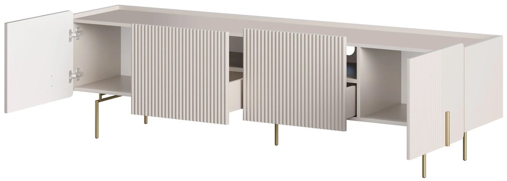 Dulap TV Malmi 200 cm - cașmir / picioare aurii