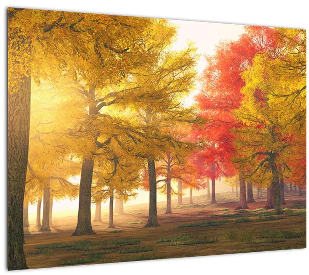 Tablou cu copaci toamna (70x50 cm), în 40 de alte dimensiuni noi