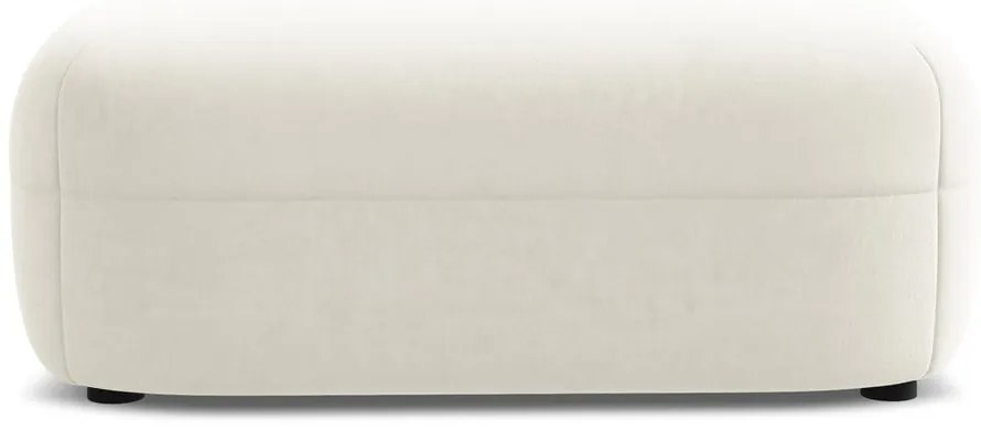Taburet alb cu tapițerie din catifea Moana – Makamii